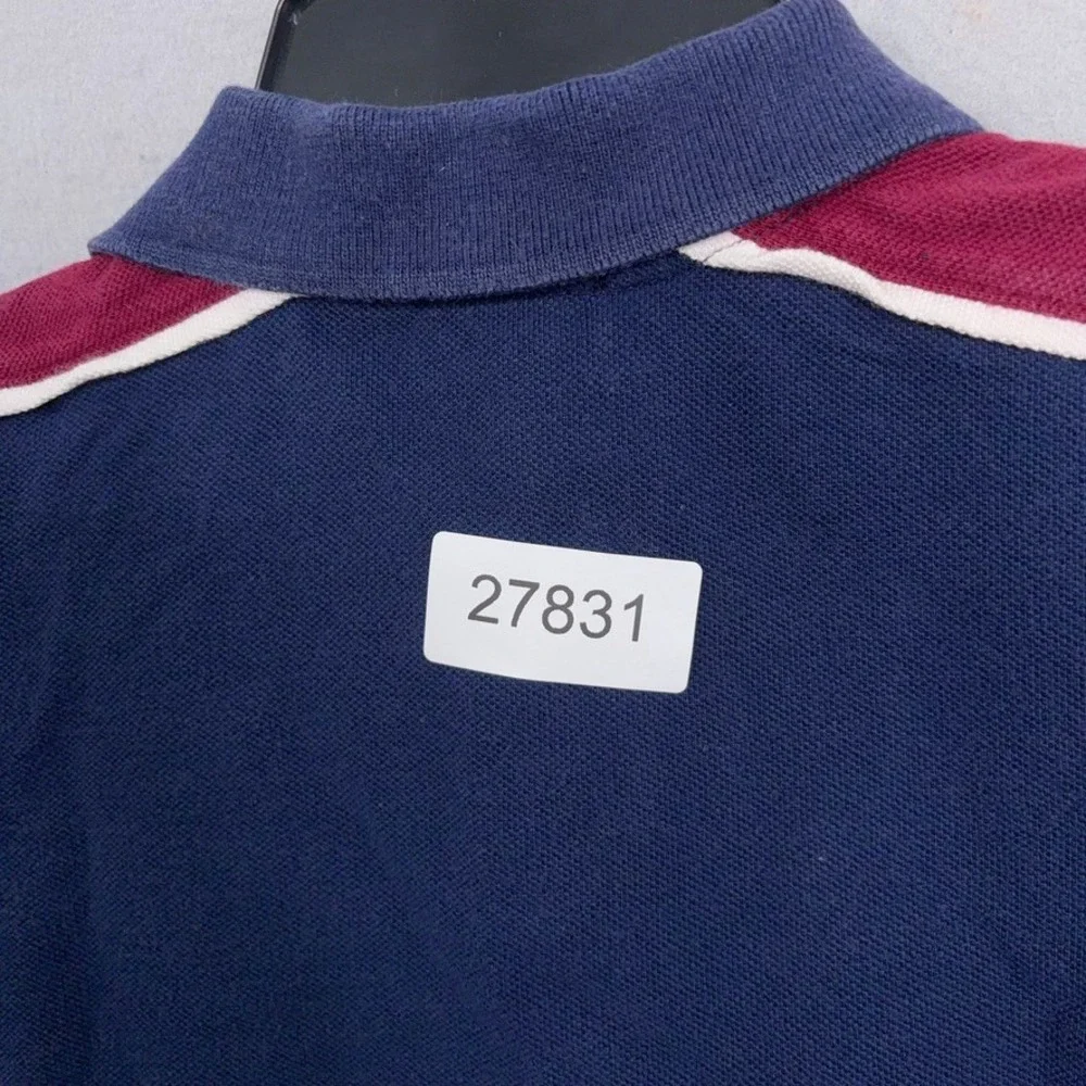 Vintage Polo Ralph Lauren Polo Shirt Kids 5 Blue Colorblock Crest Preppy Classic